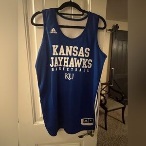 Adidas Jawhawk Basketball KU Blue & White Reversible Jersey, Medium
